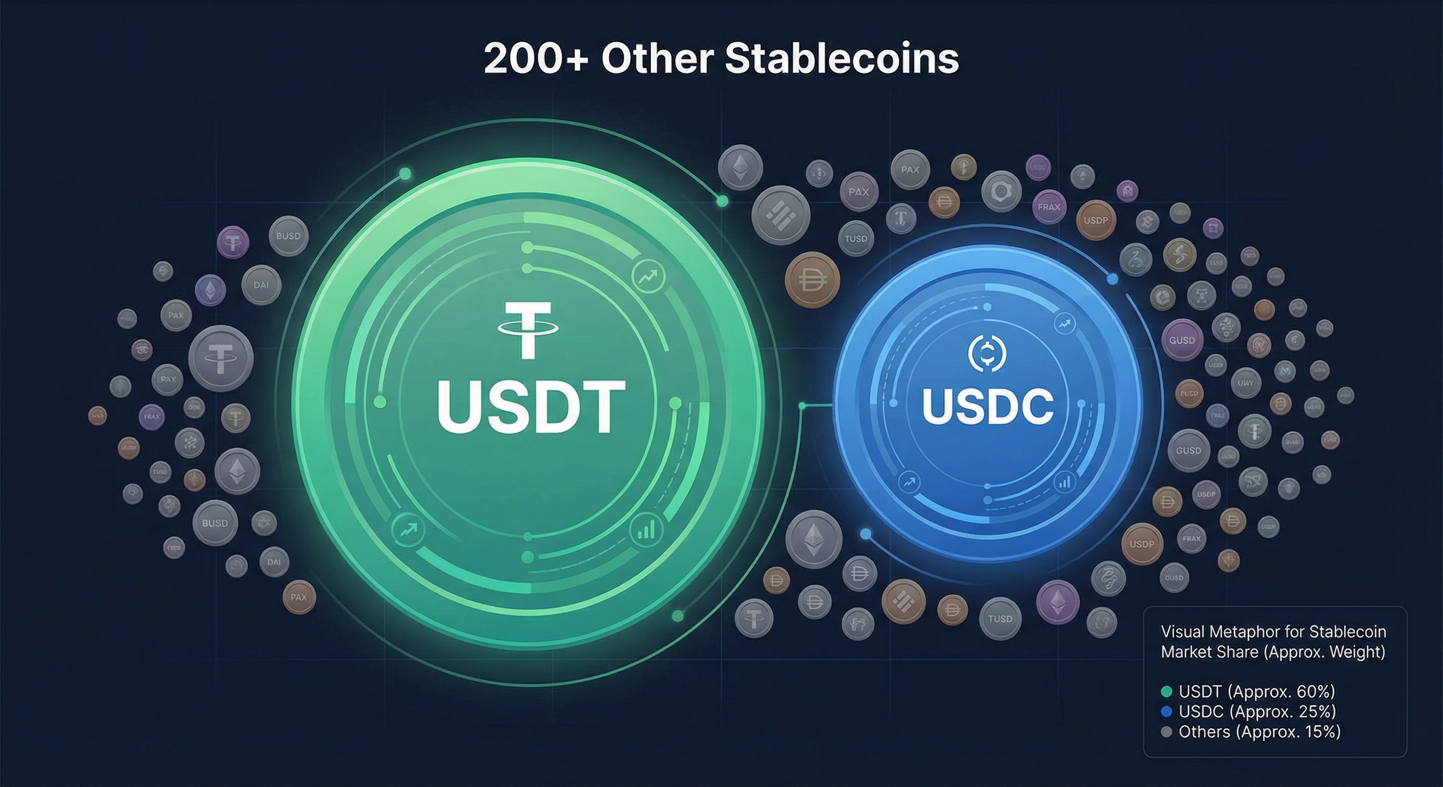 USDT and USDC dominate the stablecoin market