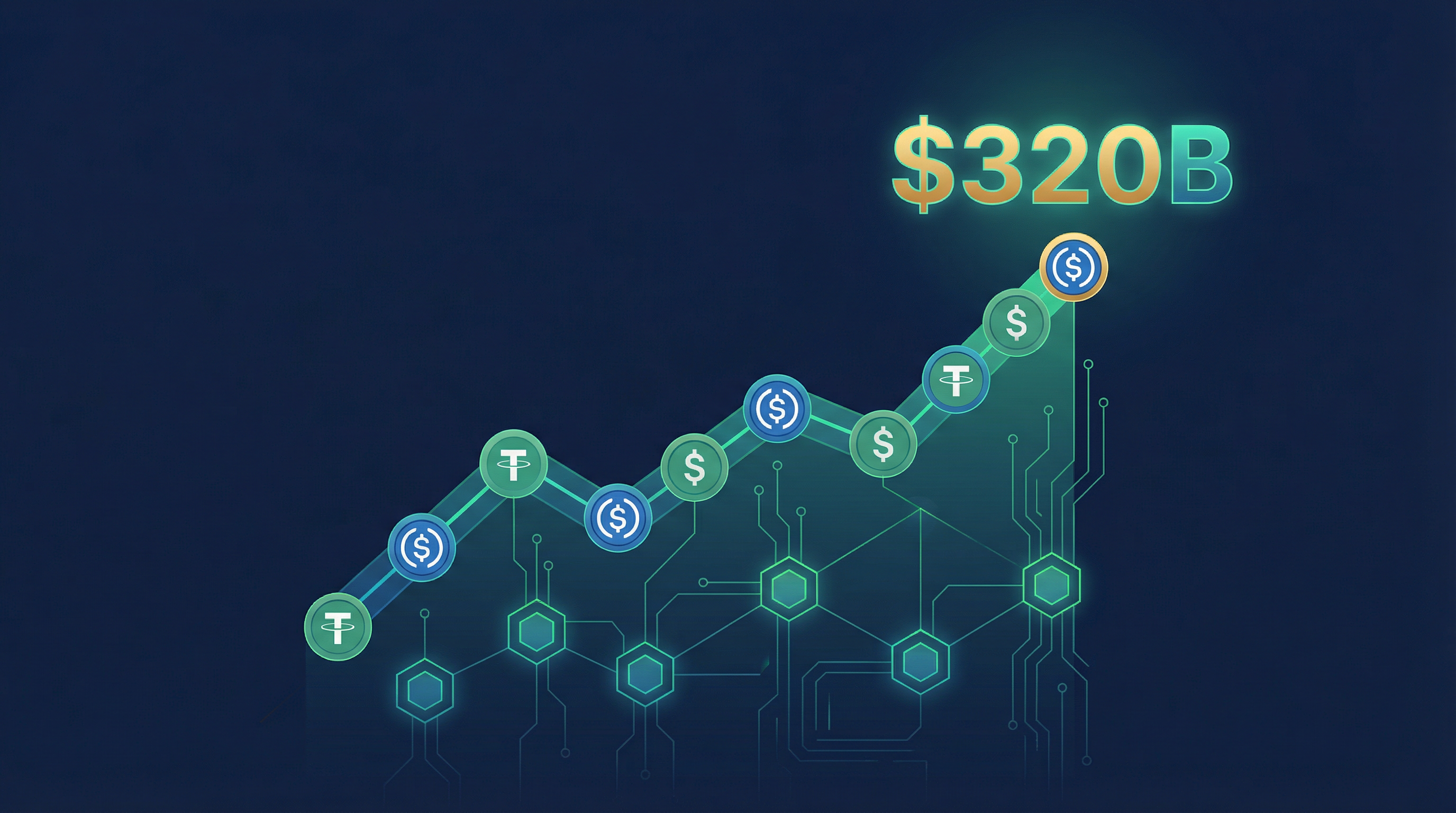 Stablecoins reach $320 billion market cap